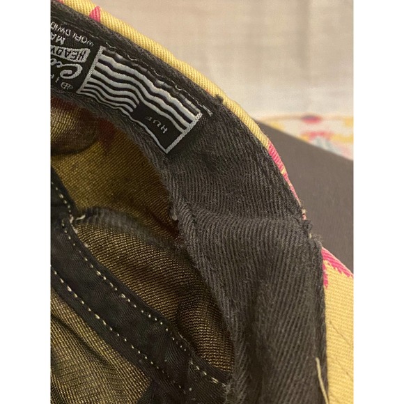 HUF Black Box Cap/Hat, Adjustable Strap back. Yellow/Pink Marijuana Pattern. - Picture 12 of 12